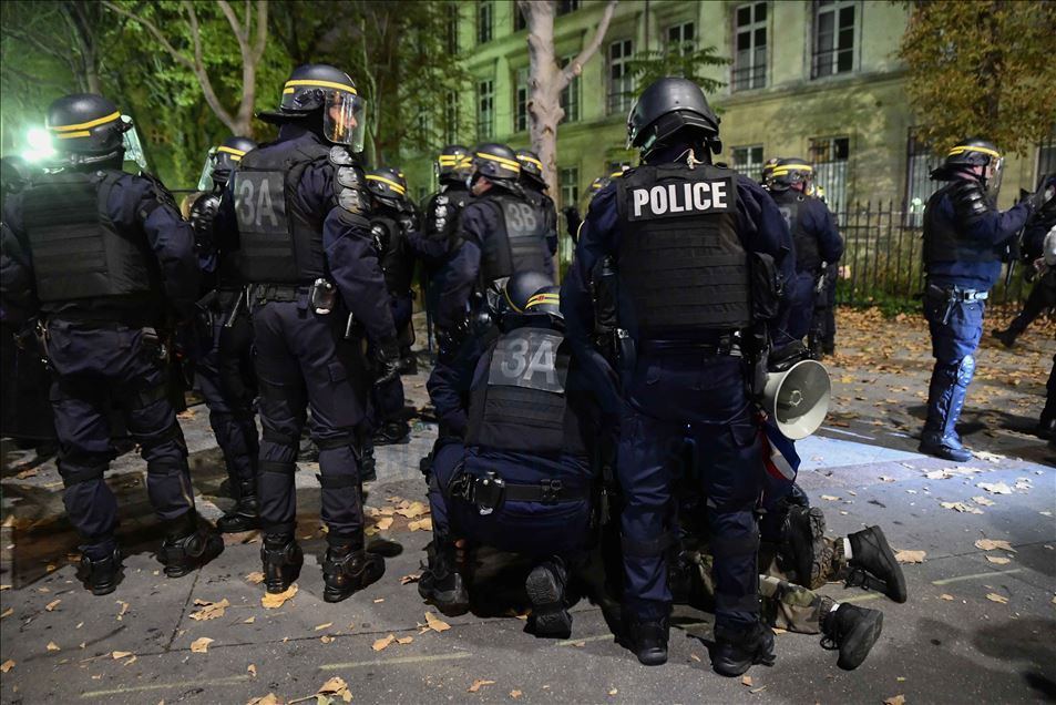 Thousands of demonstrators at the PPL Global Security Law protest in Paris