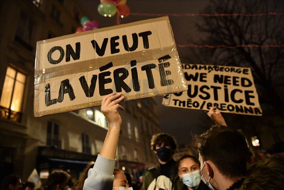 Thousands of demonstrators at the PPL Global Security Law protest in Paris