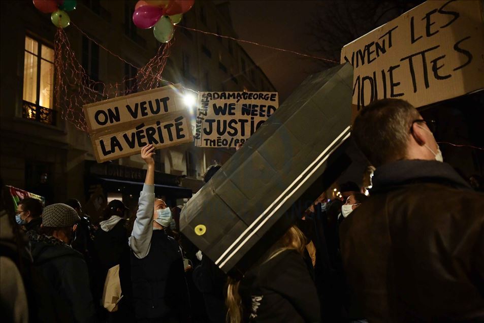 Thousands of demonstrators at the PPL Global Security Law protest in Paris