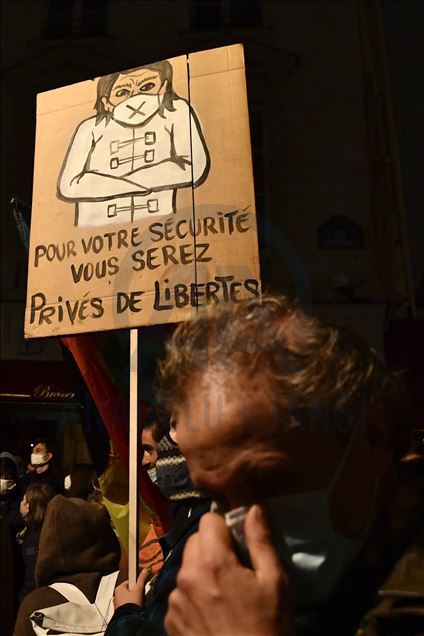 Thousands of demonstrators at the PPL Global Security Law protest in Paris