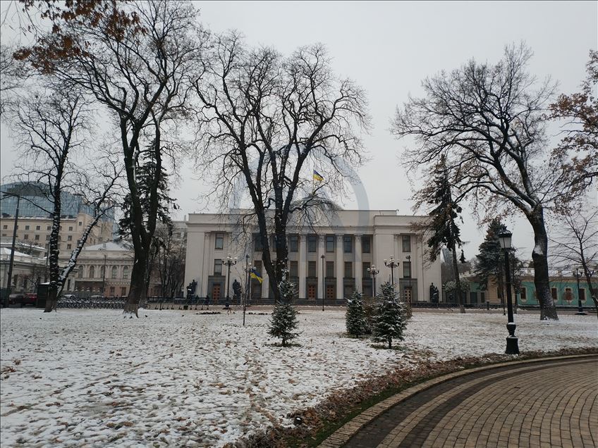 First snowfall in Kiev