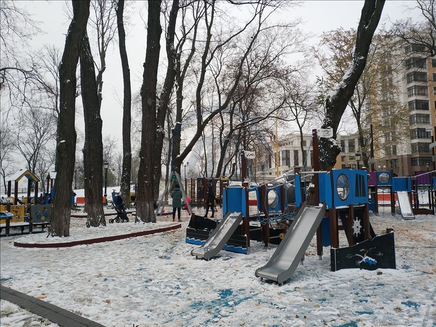 First snowfall in Kiev
