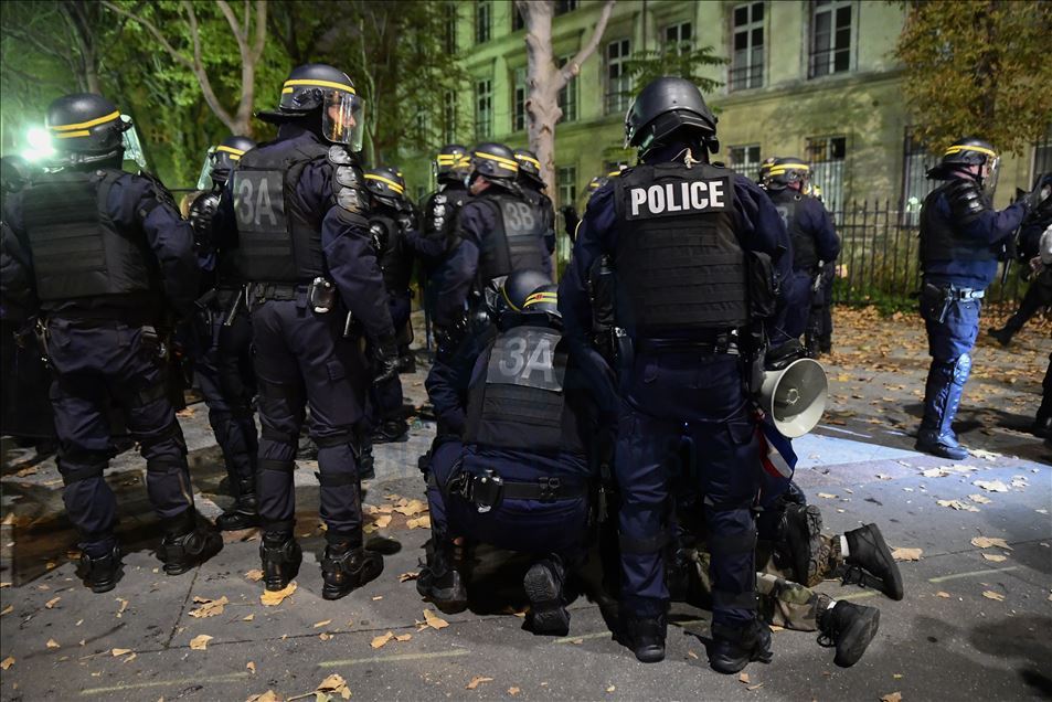 Thousands of demonstrators at the PPL Global Security Law protest in Paris