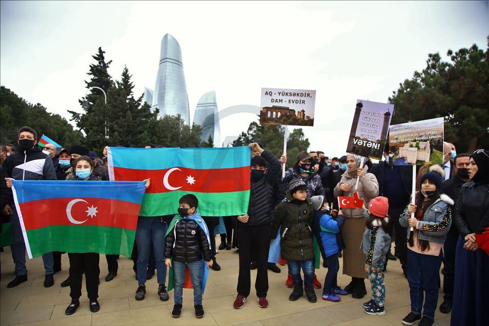 Azerbaijani people celebrate liberation of Agdam