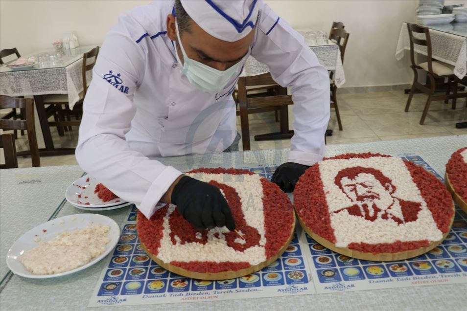 Aşpêjê Mêrdînî ji goşt û dohn portreyan çêdike