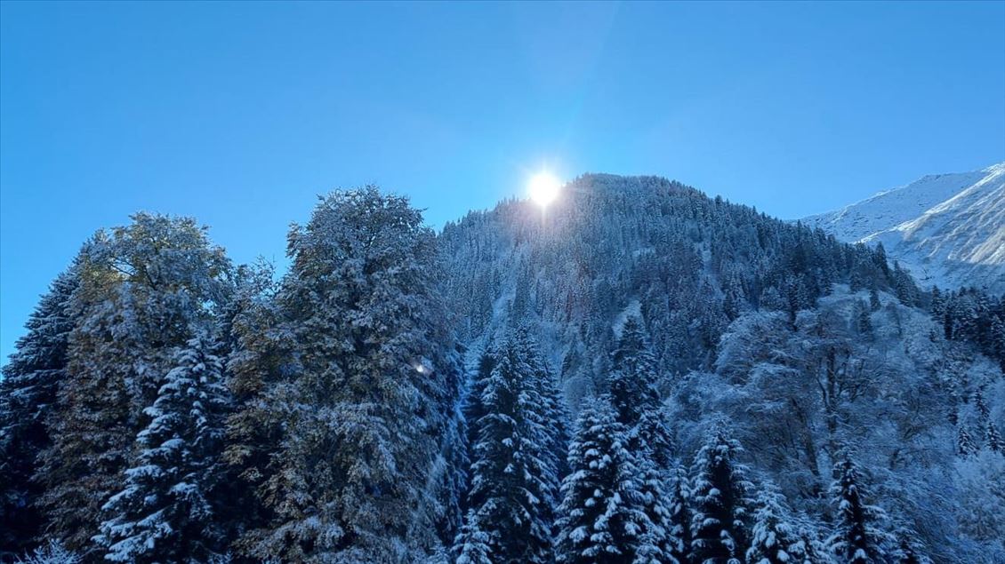 Rize'de kar yağışı etkili oluyor