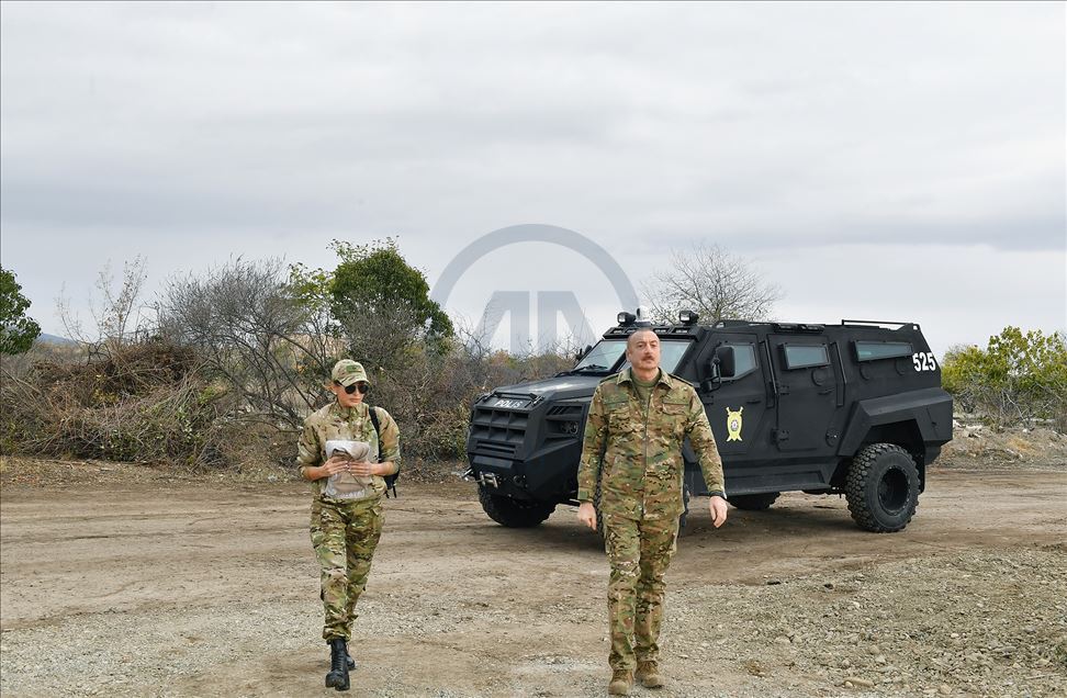 Azerbaijani President Ilham Aliyev and first lady Mehriban Aliyeva visit Agdam
