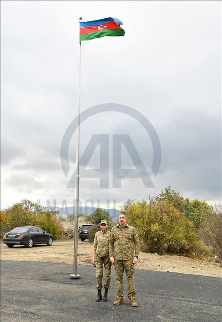 Azerbaijani President Ilham Aliyev and first lady Mehriban Aliyeva visit Agdam