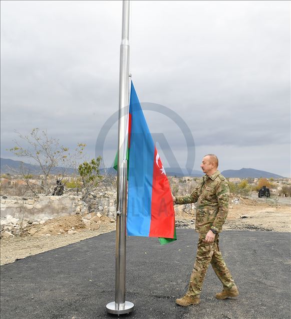 Azerbaijani President Ilham Aliyev and first lady Mehriban Aliyeva visit Agdam