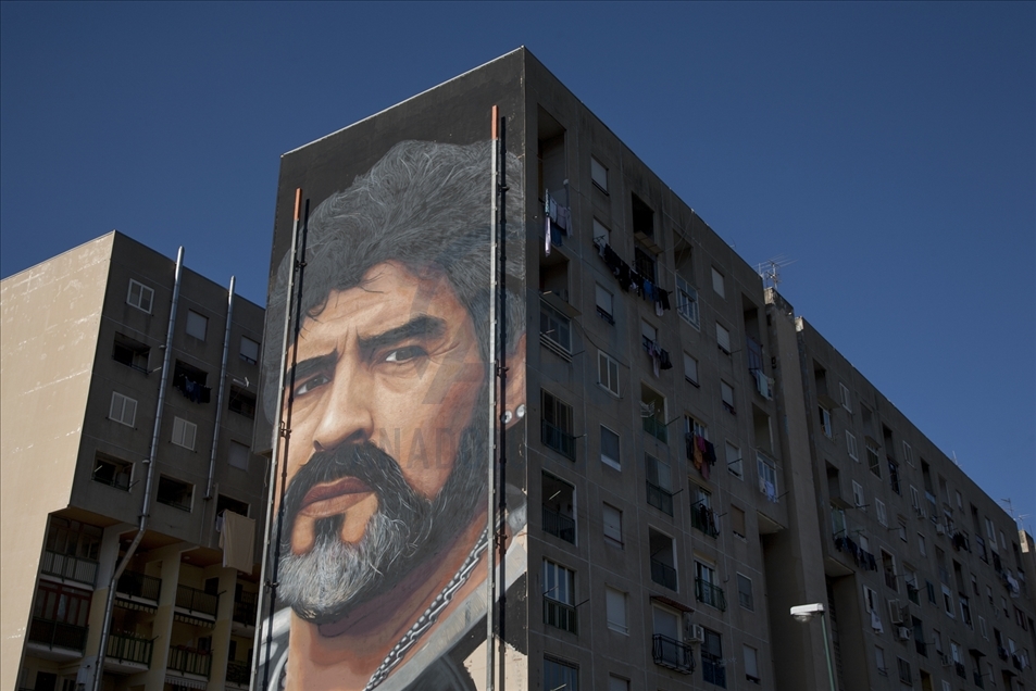 El mural más grande de Diego Armando Maradona en Nápoles
