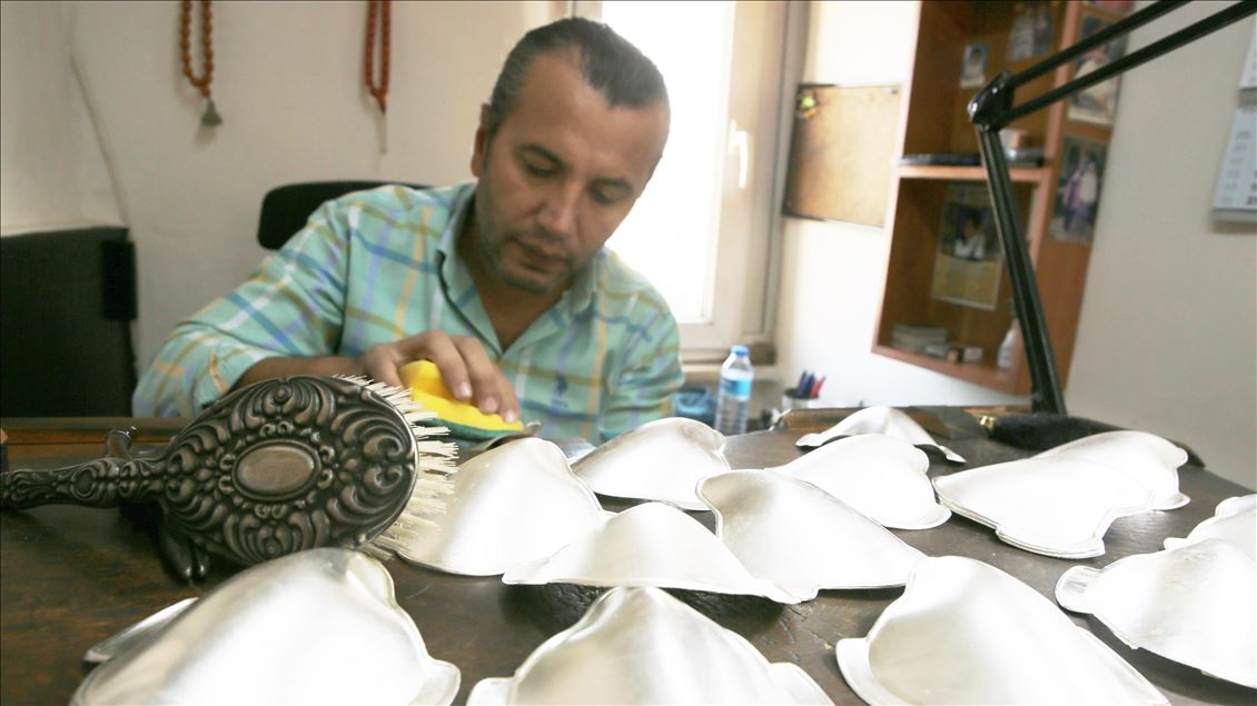 Face masks made of gold and silver for sale in Istanbul