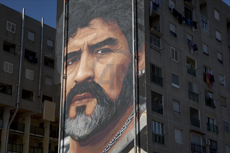El mural más grande de Diego Armando Maradona en Nápoles