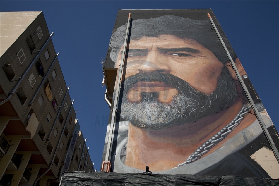 El mural más grande de Diego Armando Maradona en Nápoles