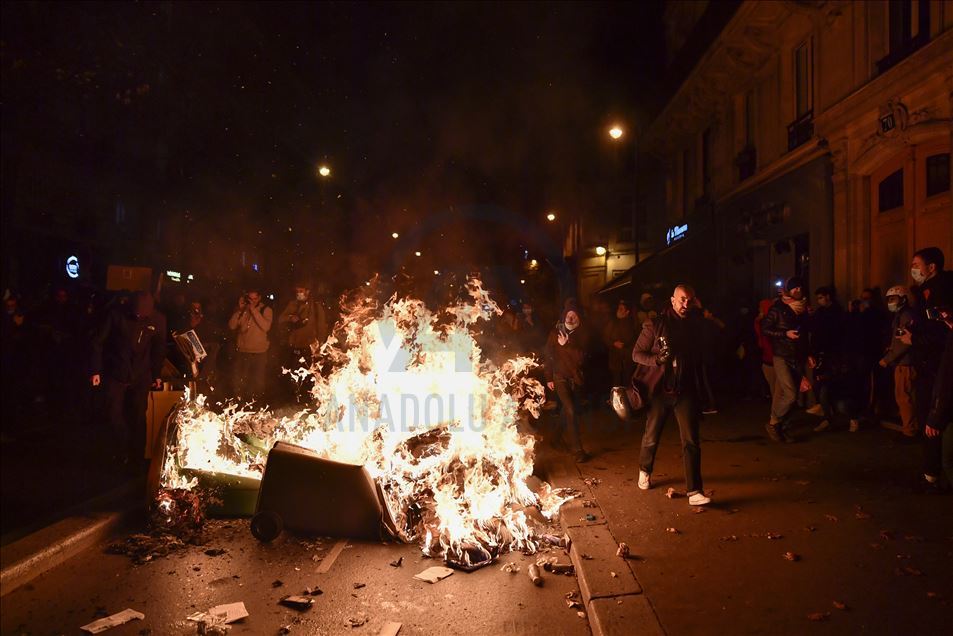 Protest against the mistreatment of Refugees and police brutality in Republic Square, in Paris