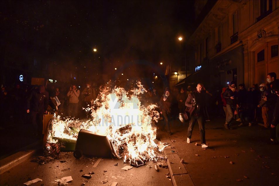 Protest against the mistreatment of Refugees and police brutality in Republic  Square, in Paris