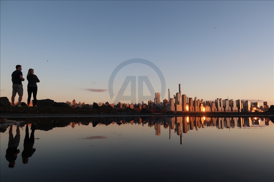 Sunset over New York City