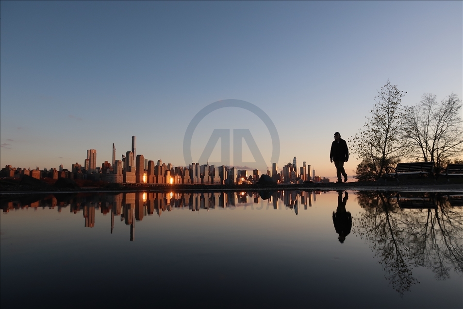 Sunset over New York City