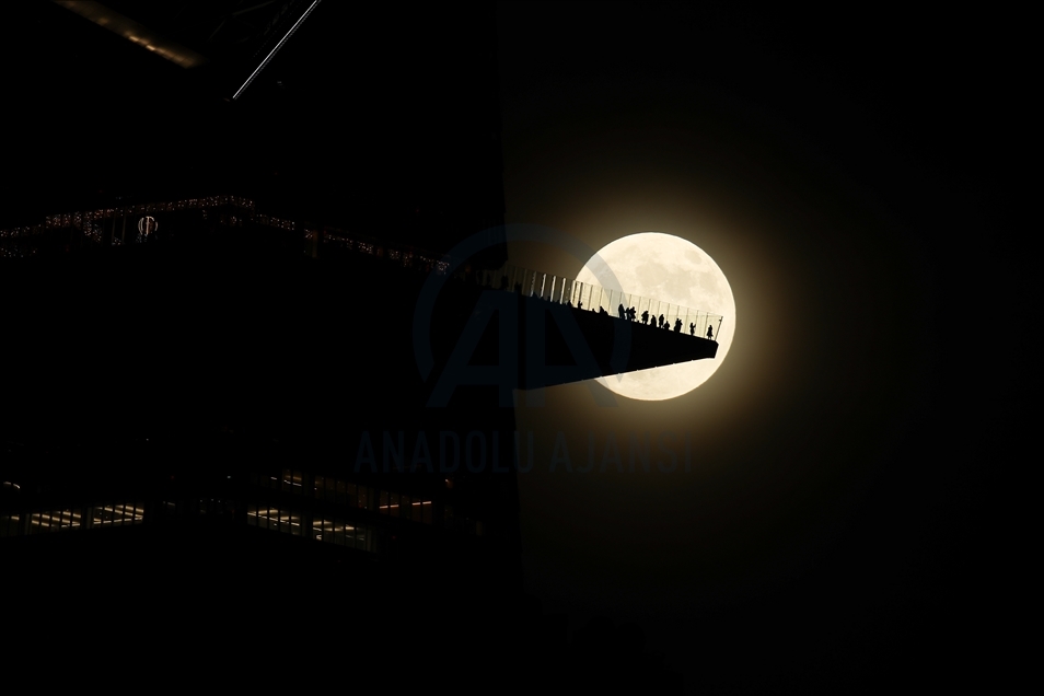 Full moon over New York City  
