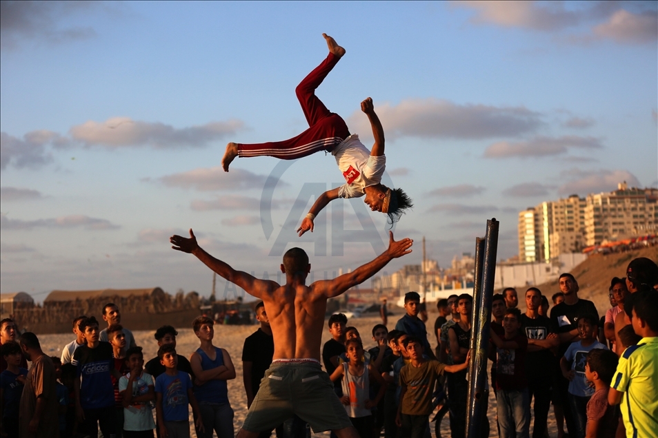 Sports activities in Gaza beach