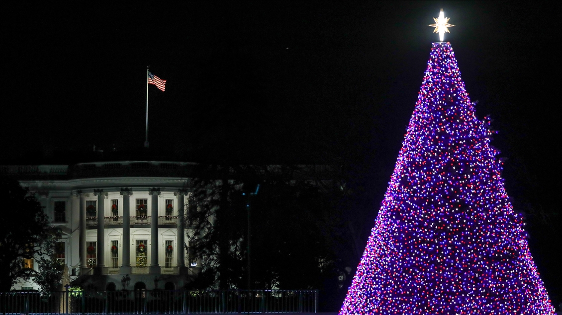 White House Christmas Tree Light Anadolu Agency