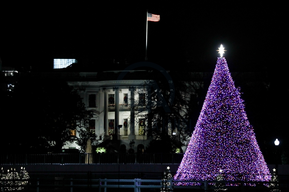 White House Christmas Tree Light Anadolu Agency