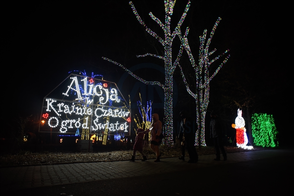 Alice in the Wonderland light show in Krakow