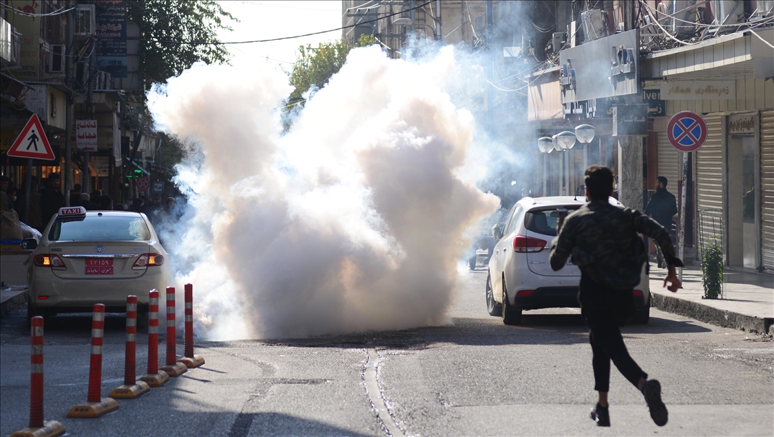 Süleymaniye'de güvenlik güçleri göstericilere müdahale etti