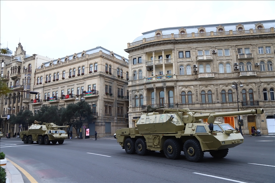 Military parade rehearsal in Azerbaijan