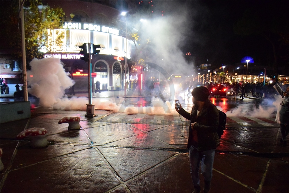 Protests over police shooting of a young man in Albania