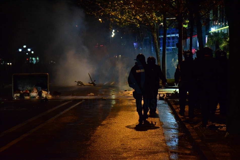 Protests over police shooting of a young man in Albania
