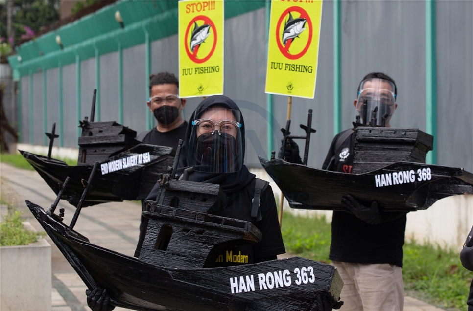 Serikat Buruh Migran Indonesia gelar aksi tolak perbudakan modern di Kedubes China