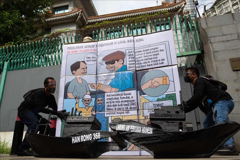 Serikat Buruh Migran Indonesia gelar aksi tolak perbudakan modern di Kedubes China