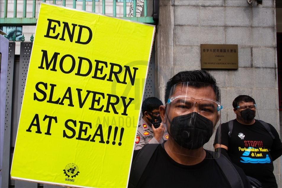 Serikat Buruh Migran Indonesia gelar aksi tolak perbudakan modern di Kedubes China