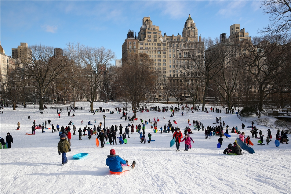 New York'ta kar yağışı