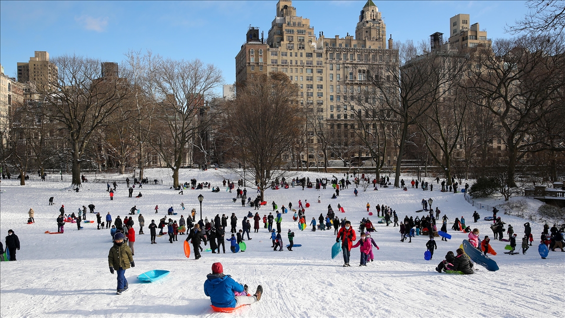 New York'ta kar yağışı