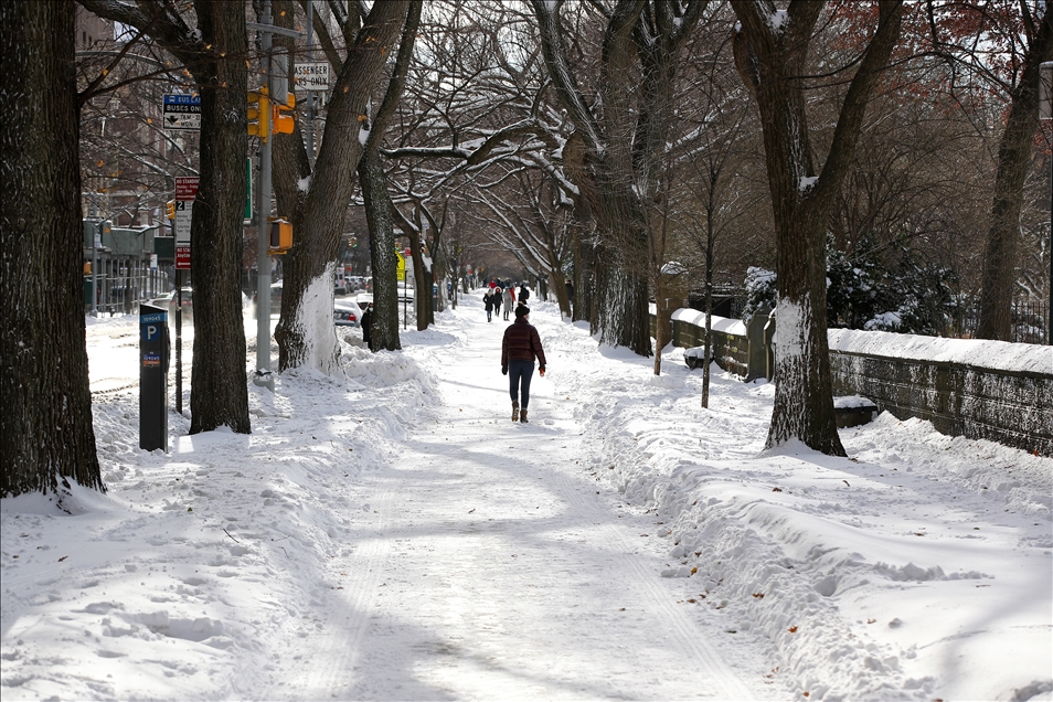 New York'ta kar yağışı