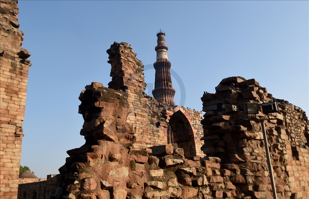 NEW DELHI, INDIA -DECEMBER 14, 2020 : A view of the Qutub Minar as the complex re-opens to the public after lockdown, in New Delhi, India, on December 14, 2020 : Imtiyaz Khan 