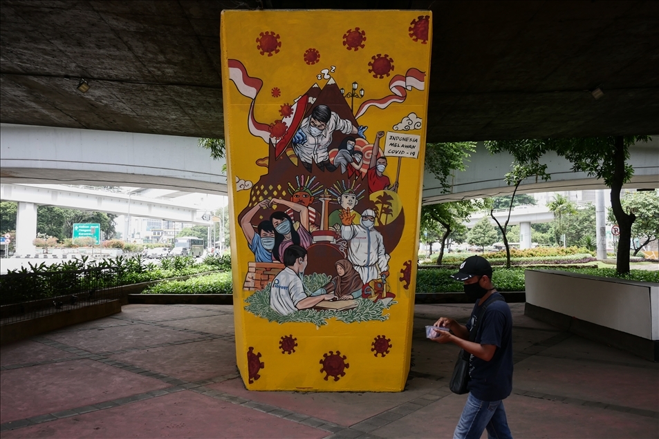 Mural Covid-19 di Jakarta