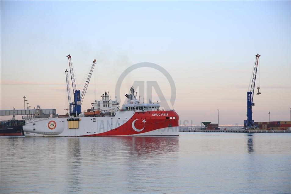 Oruc Reis seismic research vessel leaves Antalya Port