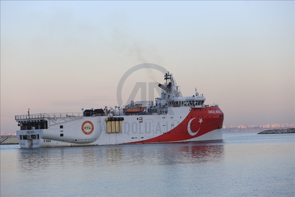 Oruc Reis seismic research vessel leaves Antalya Port