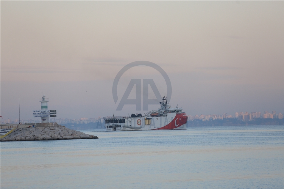 Oruc Reis Seismic Research Vessel Leaves Antalya Port - Anadolu Agency