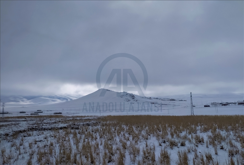 Özalp'ta kar güzel görüntüler oluşturdu