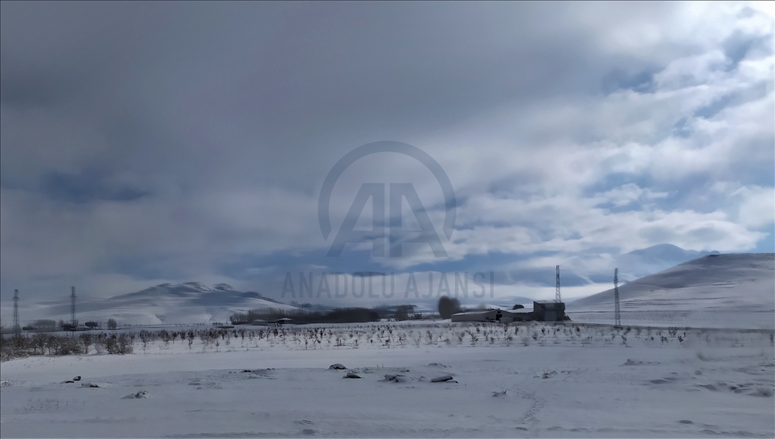 Özalp'ta kar güzel görüntüler oluşturdu