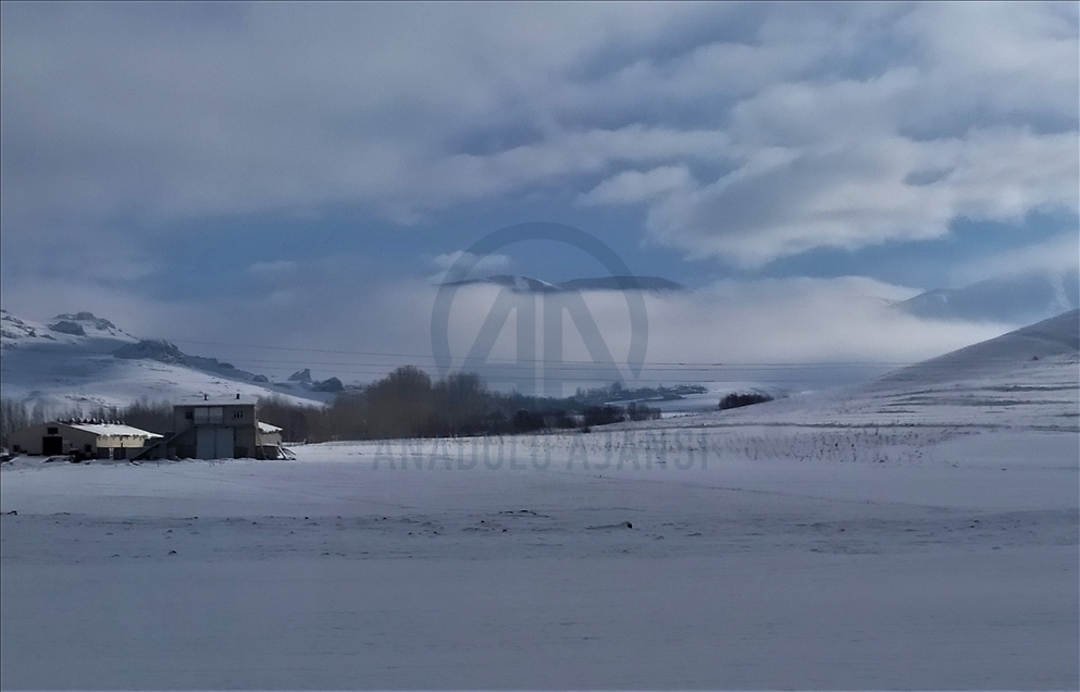 Özalp'ta kar güzel görüntüler oluşturdu