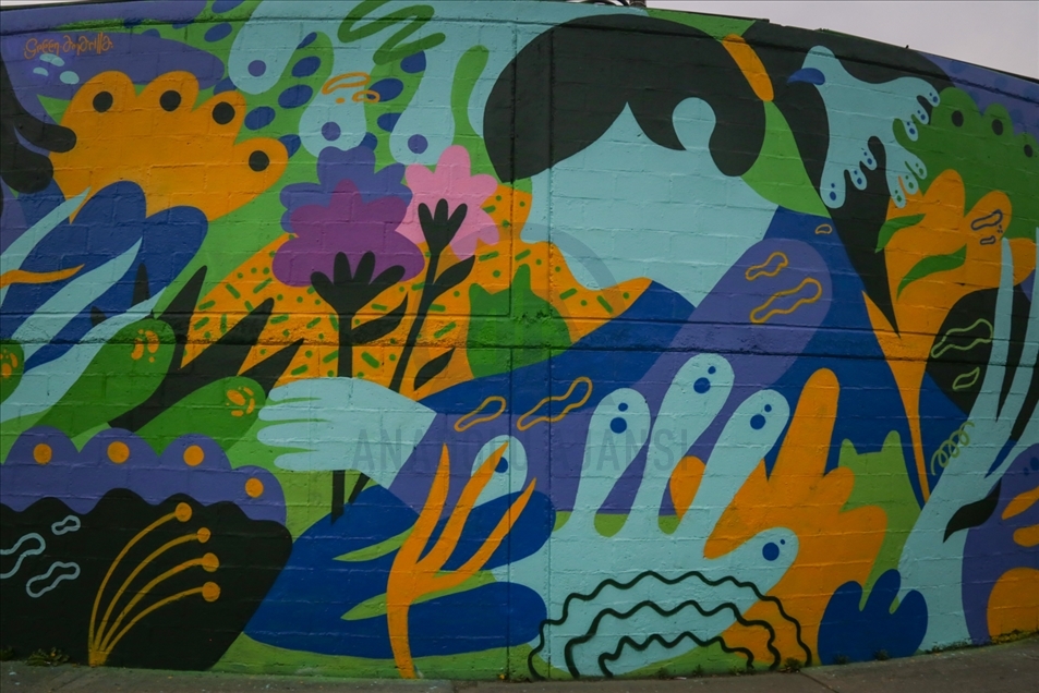 Con diferentes murales, colectivo de artistas de Colombia agradece a los trabajadores de la salud en Bogotá