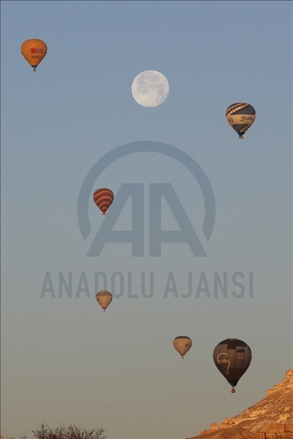 Full moon over Cappadocia