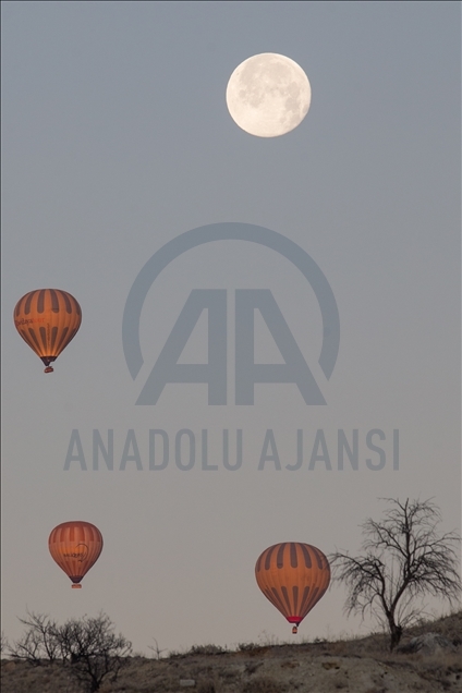 Full moon over Cappadocia