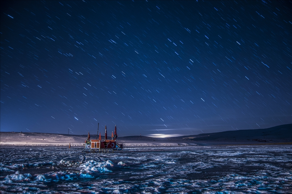 Night sky over the Lake Cildir