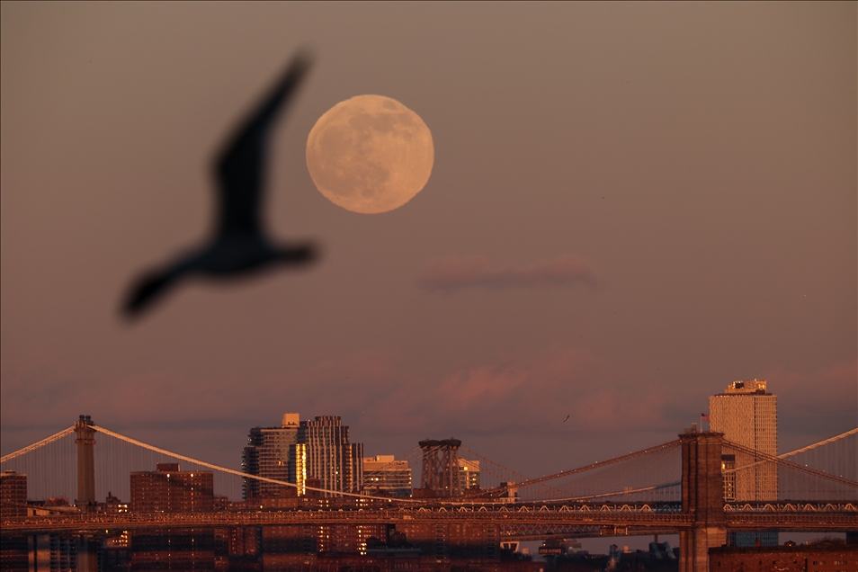 New York'ta ''Soğuk Ay'' olarak isimlendirilen yılın son dolunayı