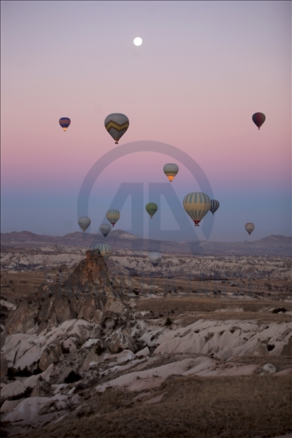 Full moon over Cappadocia